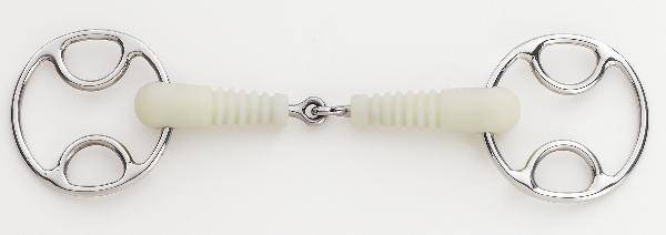 Happy Mouth Jointed Ribbed Mouth Loop Ring Gag Bit