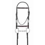 Ovation Fancy Stitch Raised Wide Noseband Comfort Crown Padded Bridle with Reins