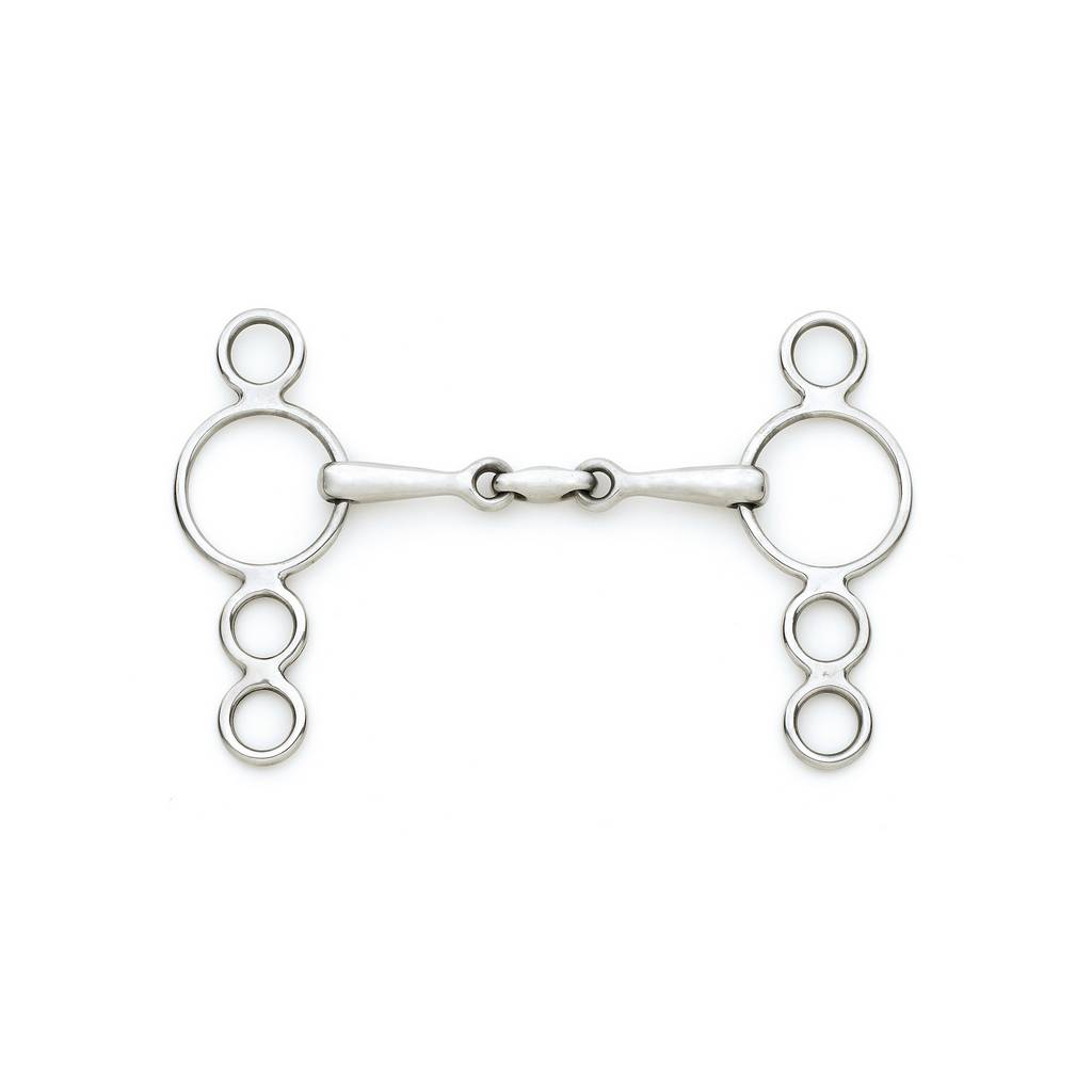 Centaur Stainless Steel Small Cheek 3-Ring Gag with Center Peanut