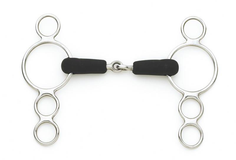 Centaur Stainless Steel Jointed Rubber Mouth 3-Ring Gag