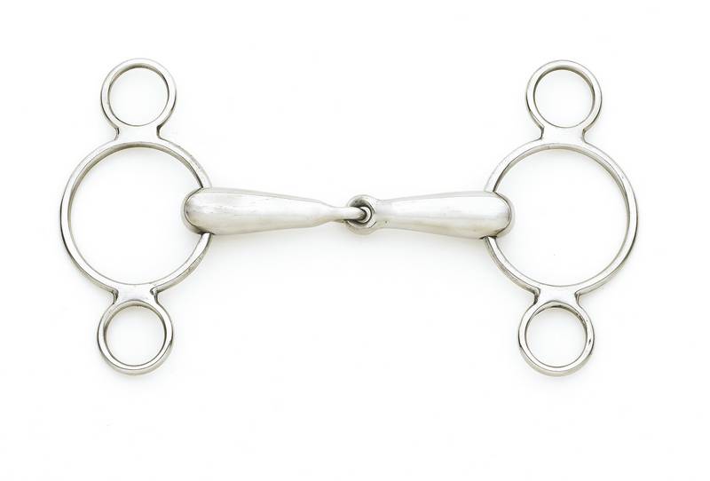 Centaur Stainless Steel 2-Ring Gag with Hollow Mouth