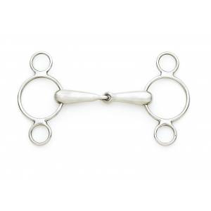 Centaur Stainless Steel 2-Ring Gag with Hollow Mouth