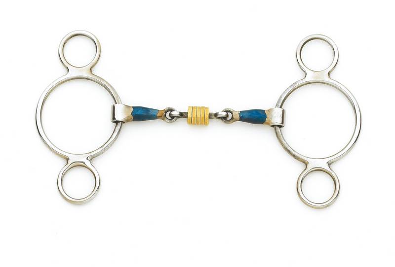 Centaur Stainless Steel 2-Ring Gag with Loose Copper Roller Disks