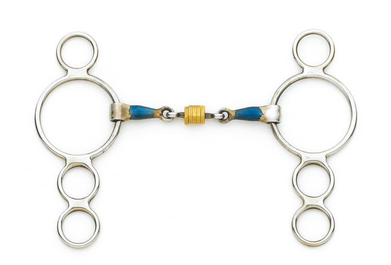 Centaur Stainless Steel 3-Ring Gag with Loose Copper Roller Disks