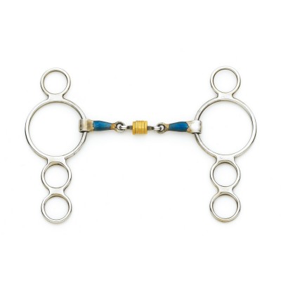 Centaur Stainless Steel 3-Ring Gag with Loose Copper Roller Disks - 5