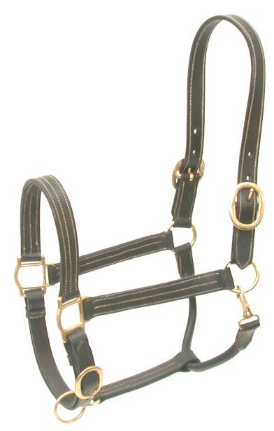 Gatsby Classic Triple Stitched Leather Halter with Snap