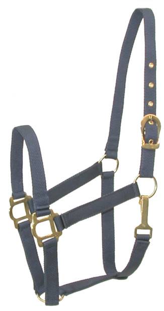 401085-NAVY-HORSE Gatsby Classic Nylon Halter with Snap sku 401085-NAVY-HORSE