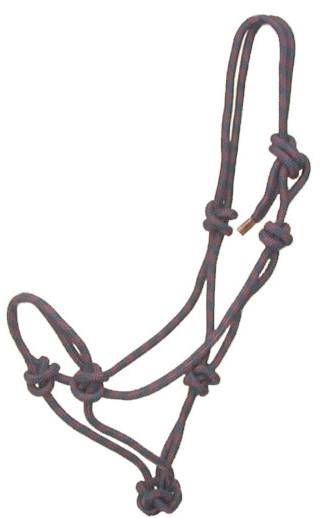 401094-HORSE-NAVY-BURGUNDY Gatsby Classic Cowboy Rope Halter sku 401094-HORSE-NAVY-BURGUNDY