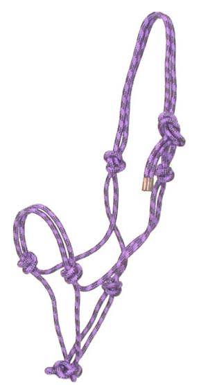 401094-HORSE-PURPLE-BLACK Gatsby Classic Cowboy Rope Halter sku 401094-HORSE-PURPLE-BLACK