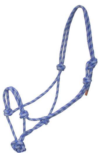 401094-HORSE-ROYALBLUE-STEELGREY Gatsby Classic Cowboy Rope Halter sku 401094-HORSE-ROYALBLUE-STEELGREY