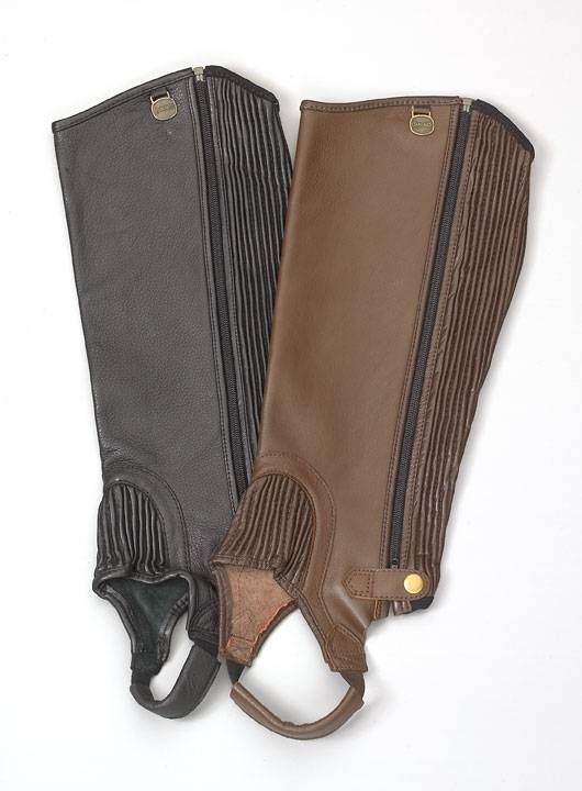 Ovation Ladies Ribbed Top Grain Half Chaps
