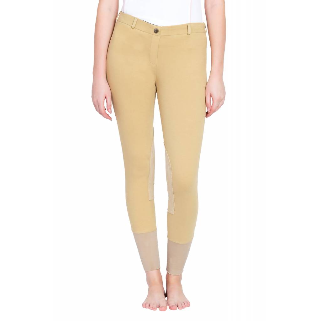 TuffRider Ladies Cotton Pull-On Knee Patch Breeches