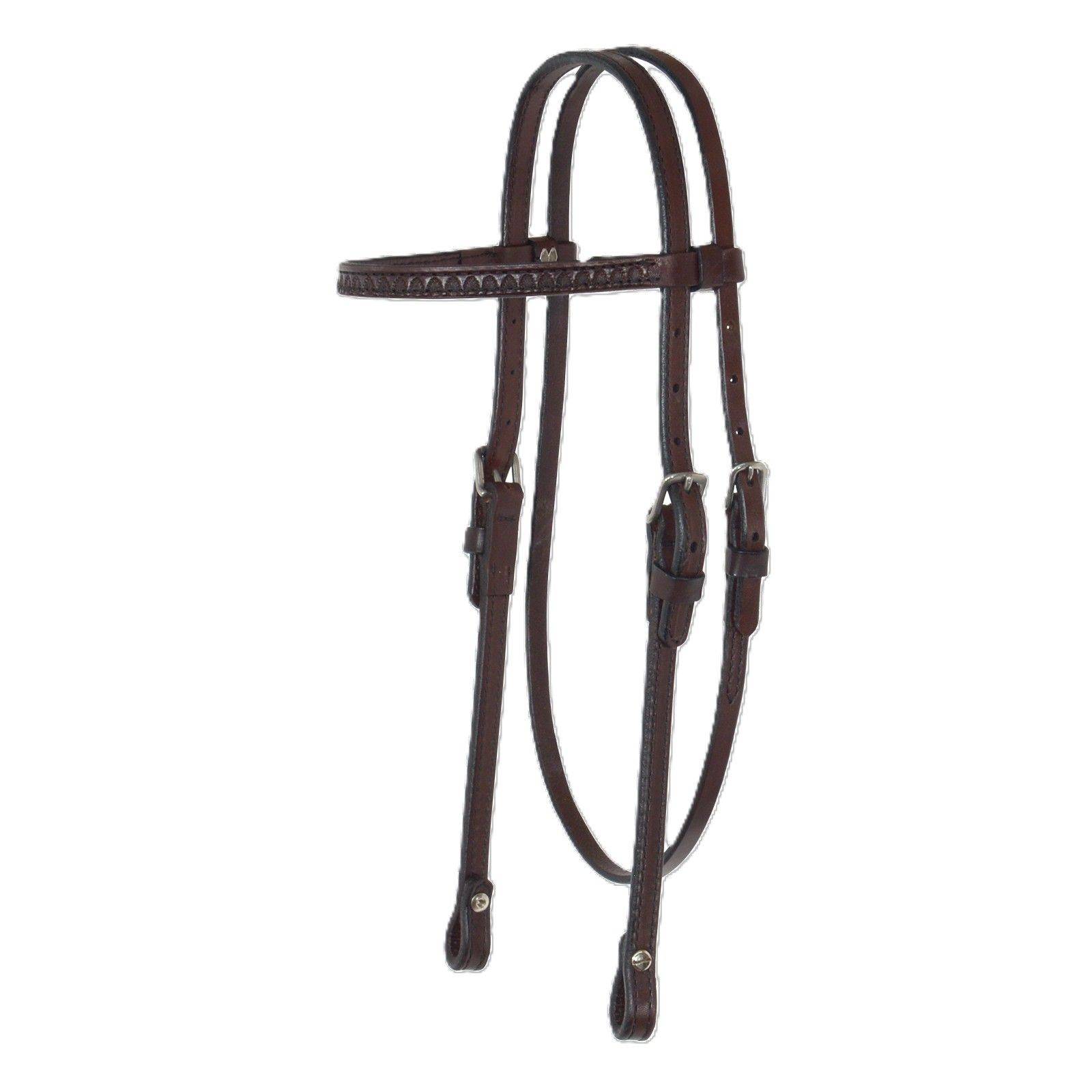 Circle Y 5/8"  Shell Tooled Browband Headstall