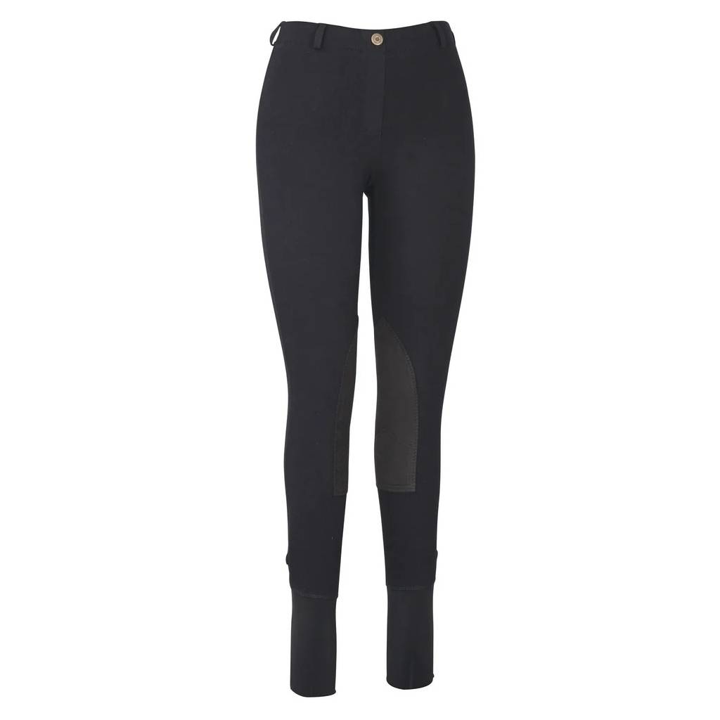 TuffRider Ladies Cotton Lowrise Pull On Knee Patch Breeches