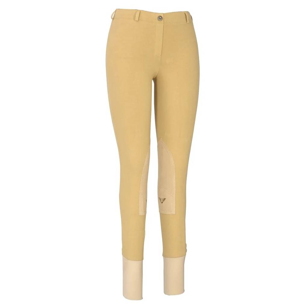 TuffRider Ladies Cotton Lowrise Pull On Knee Patch Breeches