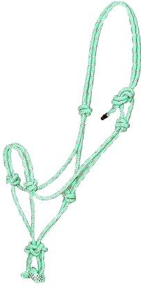 401094-HORSE-MINTGREEN-PINK Gatsby Classic Cowboy Rope Halter sku 401094-HORSE-MINTGREEN-PINK