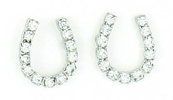Finishing Touch Horseshoe with  Rhinestones Earrings