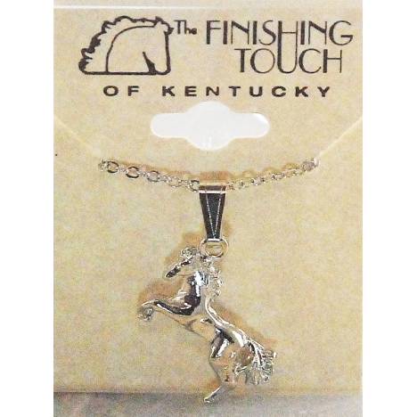 Finishing Touch Rearing Horse Necklace