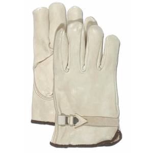 12 Pair of Grain Leather Work gloves with  adjustable wrist