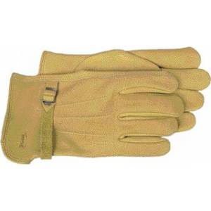 6 Pair of Grain Leather Work gloves with  Wrist Buckle