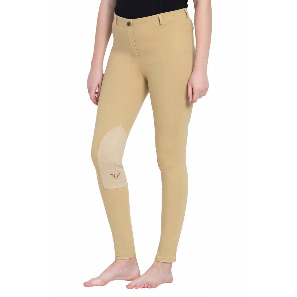 TuffRider Ladies Cotton Pull On Knee Patch Plus Breeches