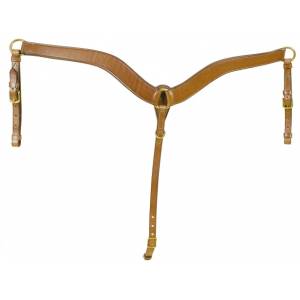 Tory Leather Contour Tapered Breast Strap - Brass Hardware