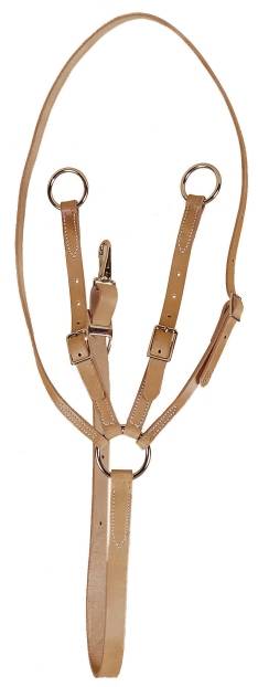 Tory Leather Training Fork Martingale - Nickel Hardware