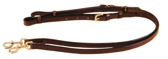 Tory Leather 3/4" Adjustable Leather Side Reins - Nickel Hardware