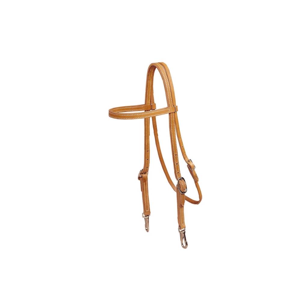 Tory Leather Browband Training Headstall - Snap Bit Ends