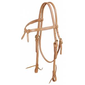 Tory Leather Single Ply Brow Knot Headstall - Tie Ends