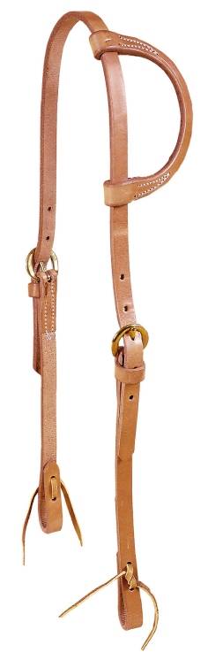 Tory Leather One Ear Single Ply Training Headstall - Snap Bit Ends