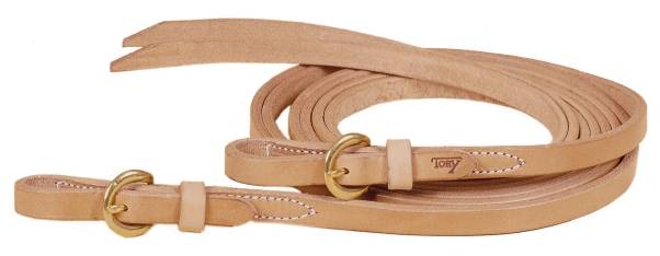Tory Leather Single Ply Reins - Brass Buckles
