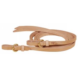 Tory Leather Single Ply Reins - Brass Buckles