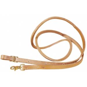 Tory Leather Single Ply Roping Reins - Rolled Hand Hold & Brass Hardware