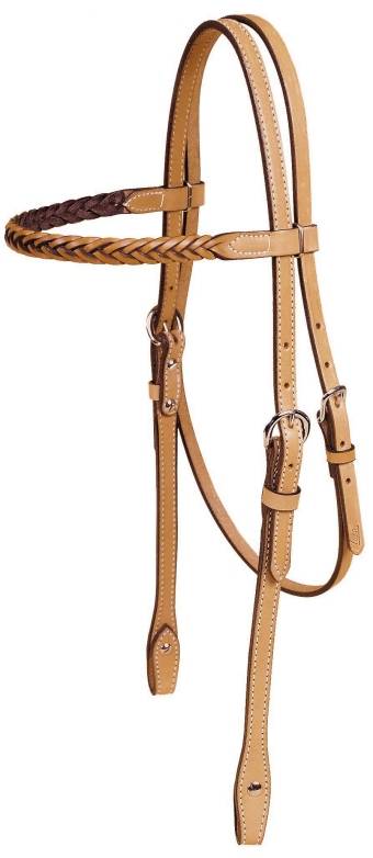 Tory Leather Braided Brow Band Headstall
