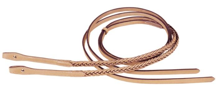 Tory Leather Braided Flared Reins - Chicago Screw Bit Ends