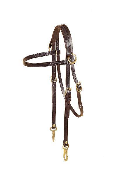 Tory Leather Sidecheck Arabian Training Headstall - Snap Ends
