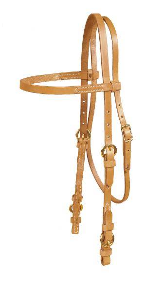 Tory Leather Single Ply Browband Headstall - Buckle Bit Ends