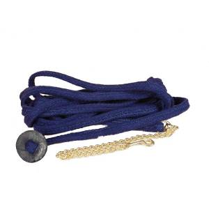 Tory Leather Flat Braided Cotton Rope Lunge Line with  Brass Plated Chain