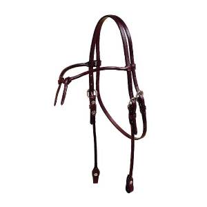 Tory Leather Brow Knot Rolled Bridle Leather Headstall