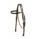 Tory Leather Oversized Brow Band Headstall - Chicago Screw Bit Ends