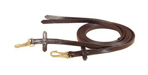 Tory Leather Split Bit Stop Rein - Snap Ends