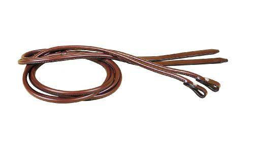 Tory Leather Fully Rolled Reins - Chicago Screw Bit Ends