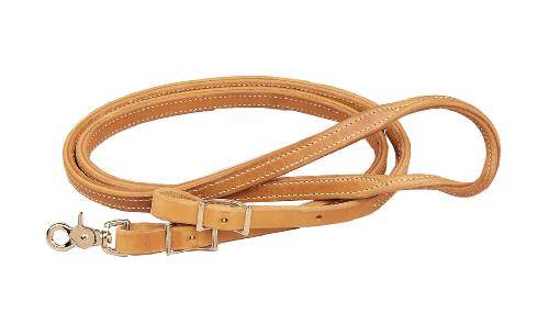 Tory Leather Double & Stitched Roping Reins - Nickel Hardware