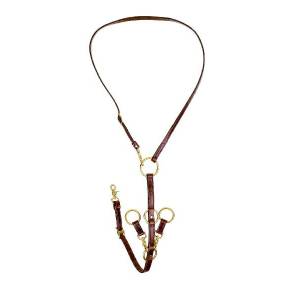 Tory Leather Deluxe Draw Rein Martingale - Brass Hardware