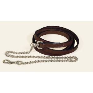 Tory Leather Single Ply Lead with  Nickel Plated Chain