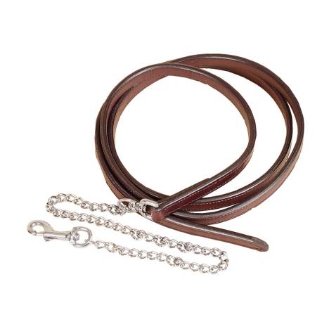 Tory Leather 3/4" Full Double & Stitched Lead with Nickel Plated Chain
