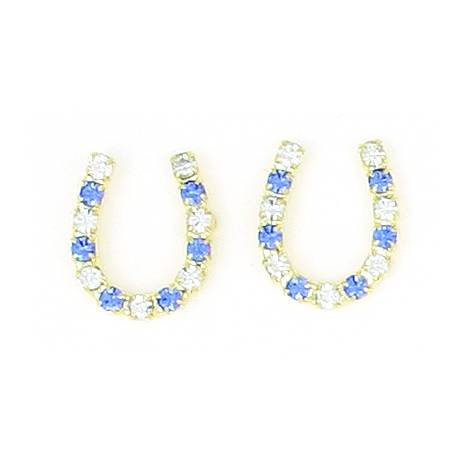 Finishing Touch Crystal Horseshoe Earrings - Sapphire