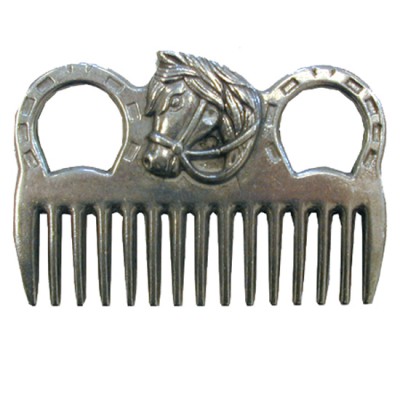 Aluminum Mane Comb With Horse Head | HorseLoverZ