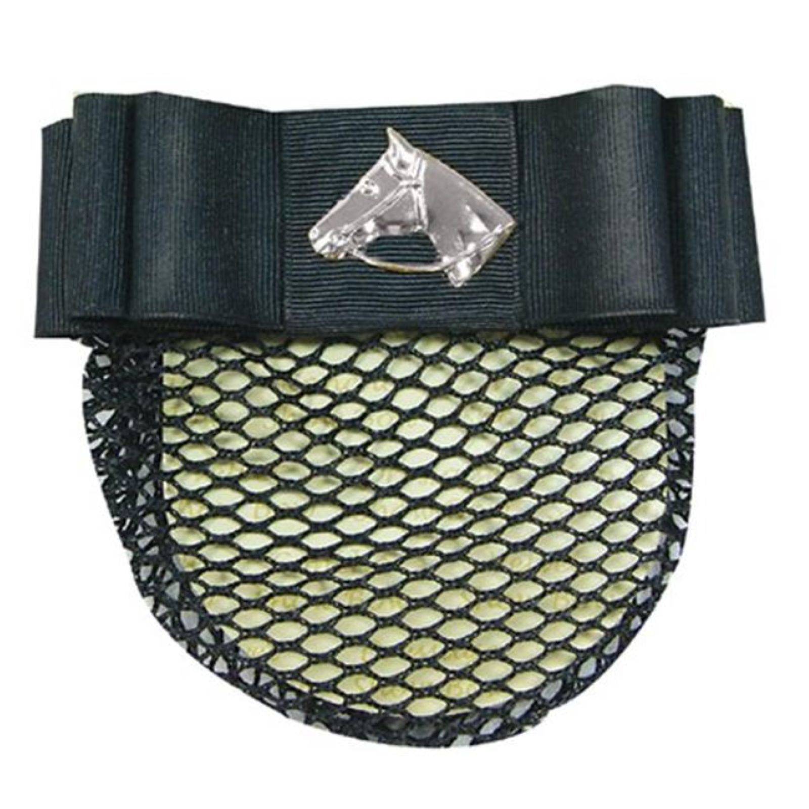 Black Ribbon Show Bow Silver Horse Head